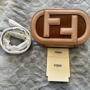 Authentic FENDI Vitello Grace Matte O’Lock Mini Camera Case, Sand Rovere Os NWT